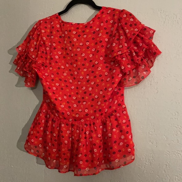 Madewell Tiered-Sleeve Peplum Top size 6 - Picture 9 of 11